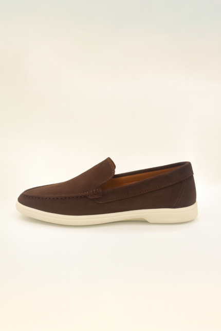 Travozia Chocolate Brown Suede Loafers